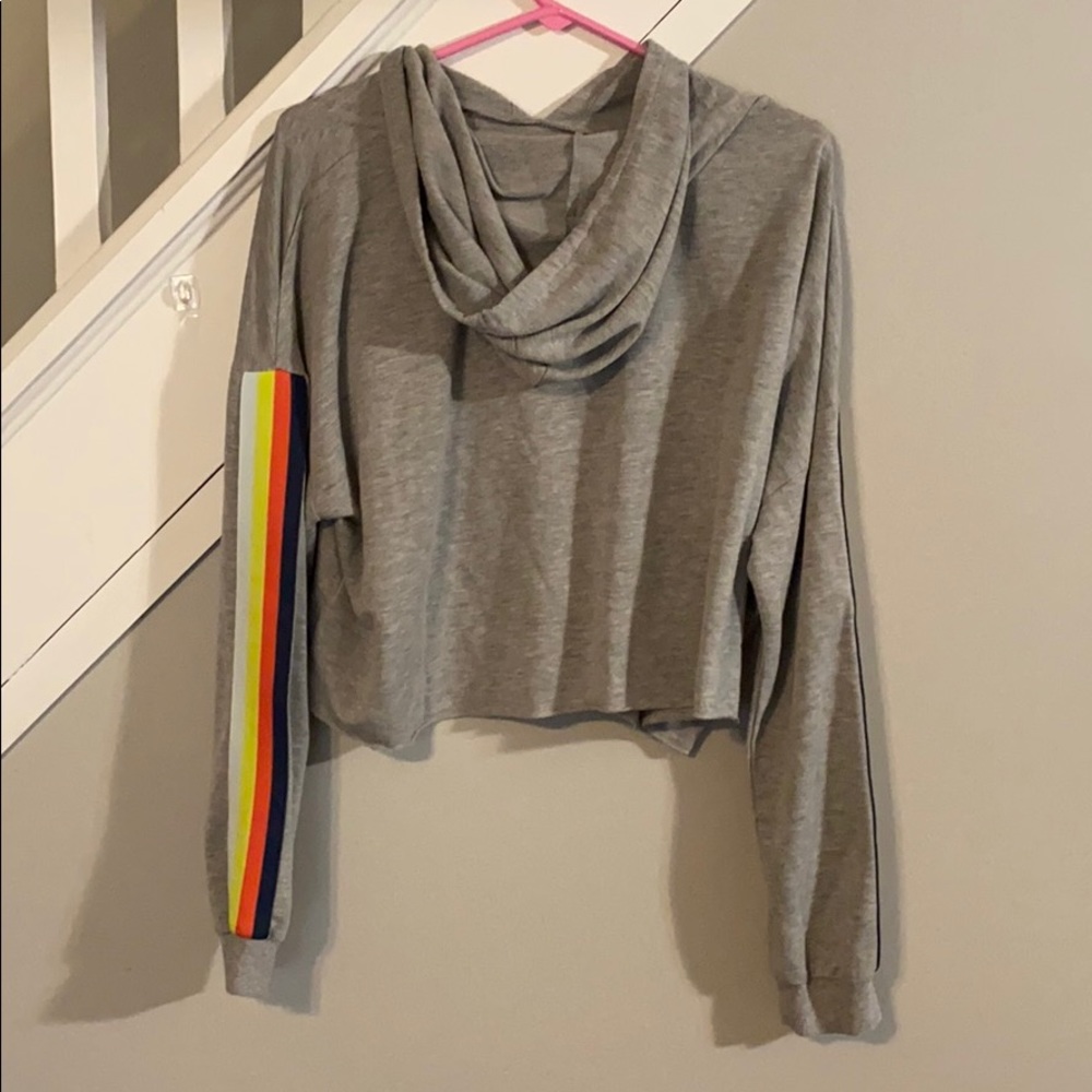 Wild Fable Cropped Gray Hooded Sweatshirt - Picture 4 of 4